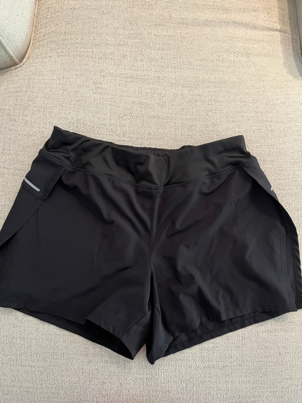 Avia Women's black Athletic Shorts with Side Flaps